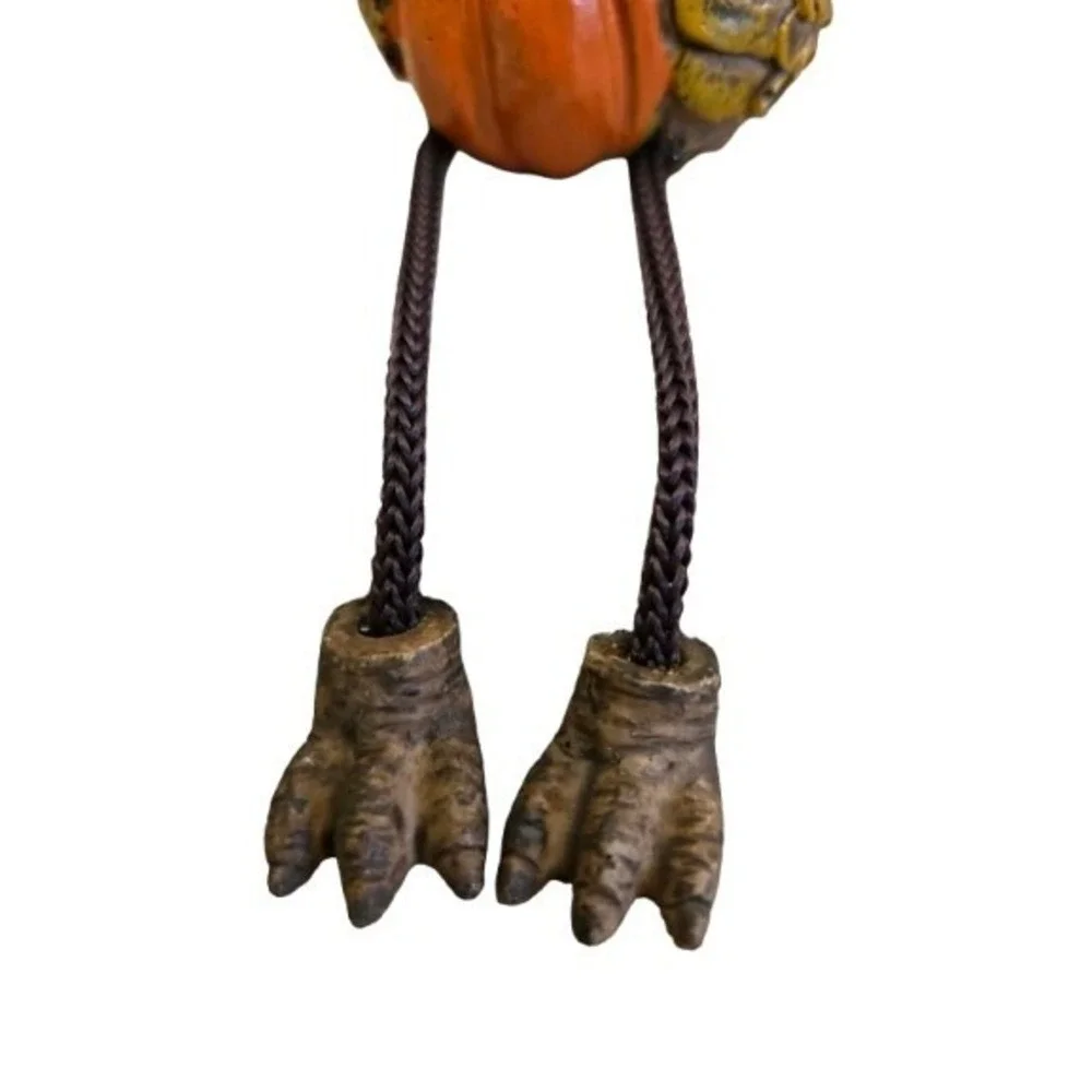 Vintage‎ Owl Holding A Pumpkin Shelf Sitter Resin